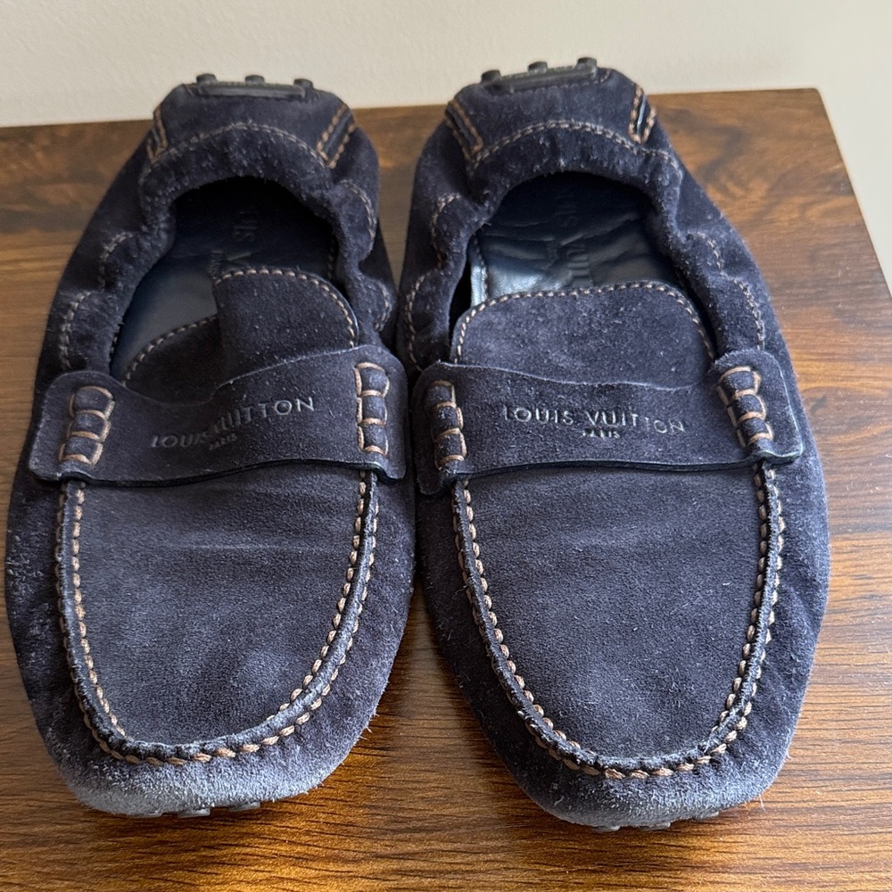 Louis Vuitton men’s Suede Navy loafers